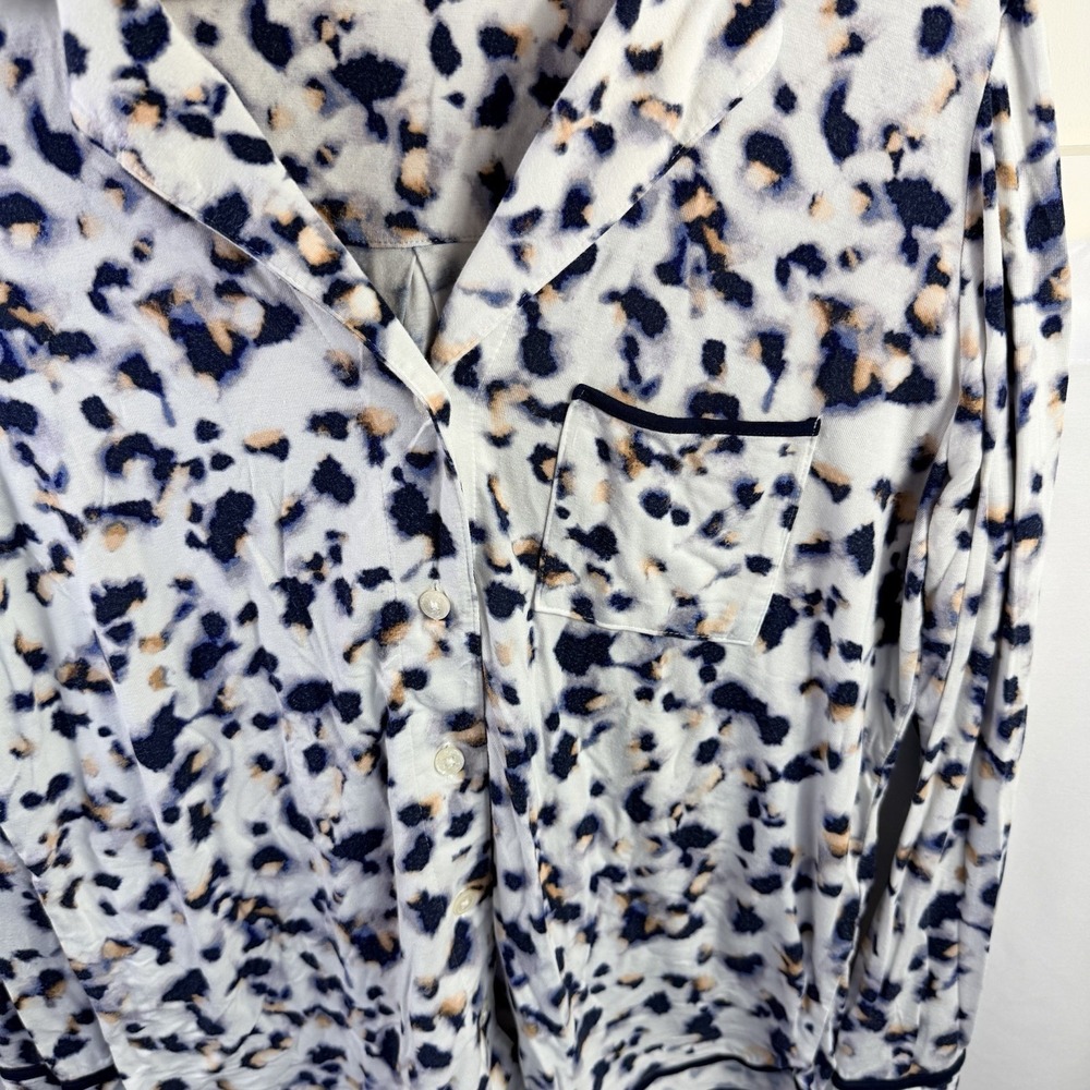 Soma Cool Nights Womens M Two-piece Long Sleeve Pajama Set Leopard Print Lounge - Picture 5 of 11